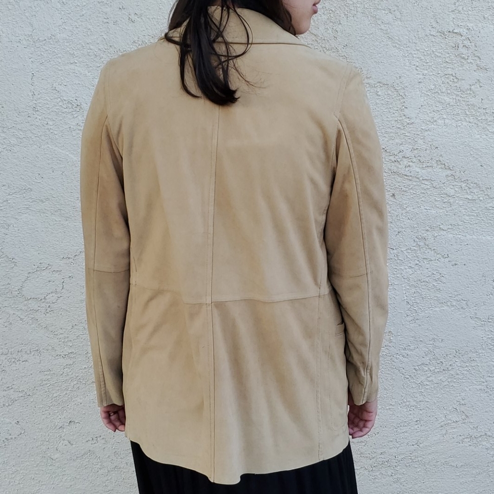 Maxmara weekend tan suede jacket sz 2 - Picture 2 of 16
